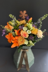 Large Bouquet of Bright Flowers with Seasonal Foliage