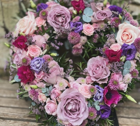 Open Heart Funeral Wreath